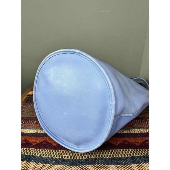 Coach Vintage XL Duffle Feed Sac 9085 in Periwinkle Blue Cowhide Leather - Picture 4 of 12